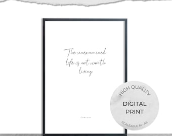 Musical Theatre Quote Print, Unexamined Life Lyrics (Digital Download)