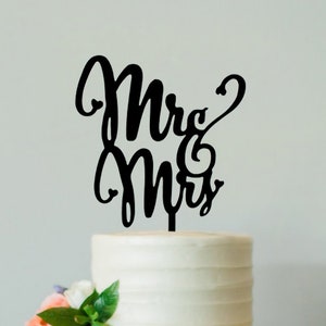 Mr & Mrs Cake Topper for Bridal Shower, Wedding, Anniversary, Custom, Personalized, Any Color, Glitter, Mirror