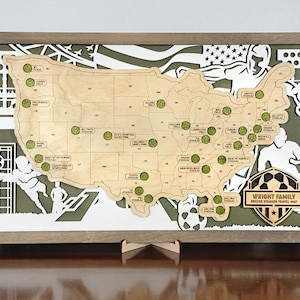 Custom Soccer Stadium Map, Soccer Stadium Map, pro Soccer stadium tracker, gift for Soccer lover, gift for men, stadium tracker