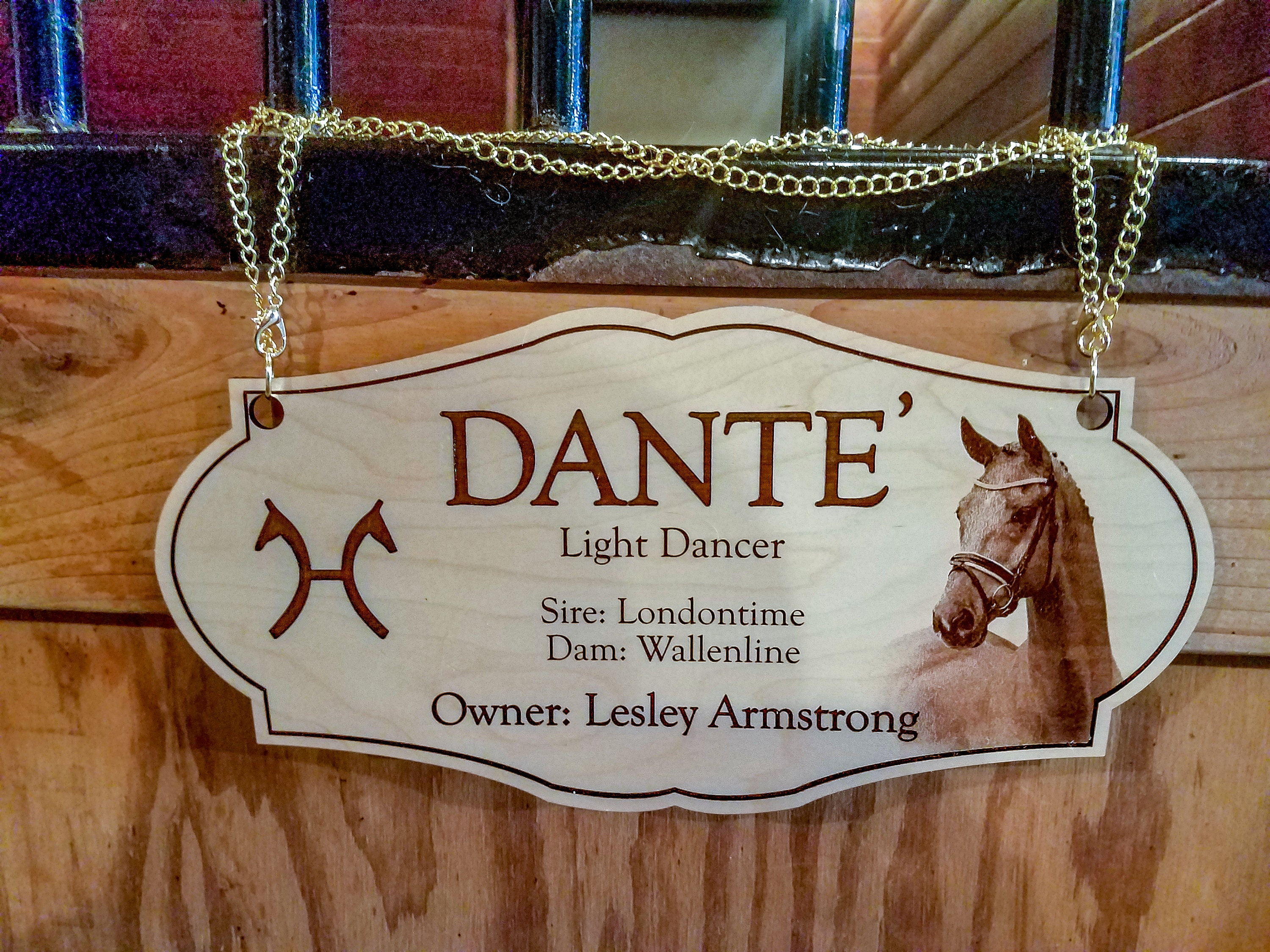 Equine Horse Stall Sign Stall Plaque Stall Name Plate Horse