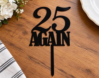 Birthday Cake Topper Cupcake Pick Glitter Lasercut Custom Age Celebration Centerpiece Party Decoration Wedding Anniversary Milestone Gift