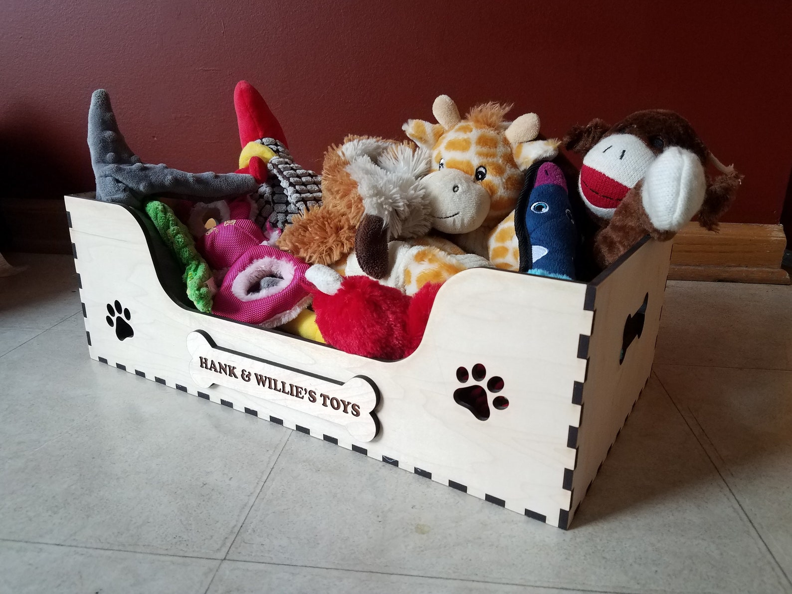Dog Toy Box Pet Toy Storage Cat Toy Box Wood Toy Storage Etsy