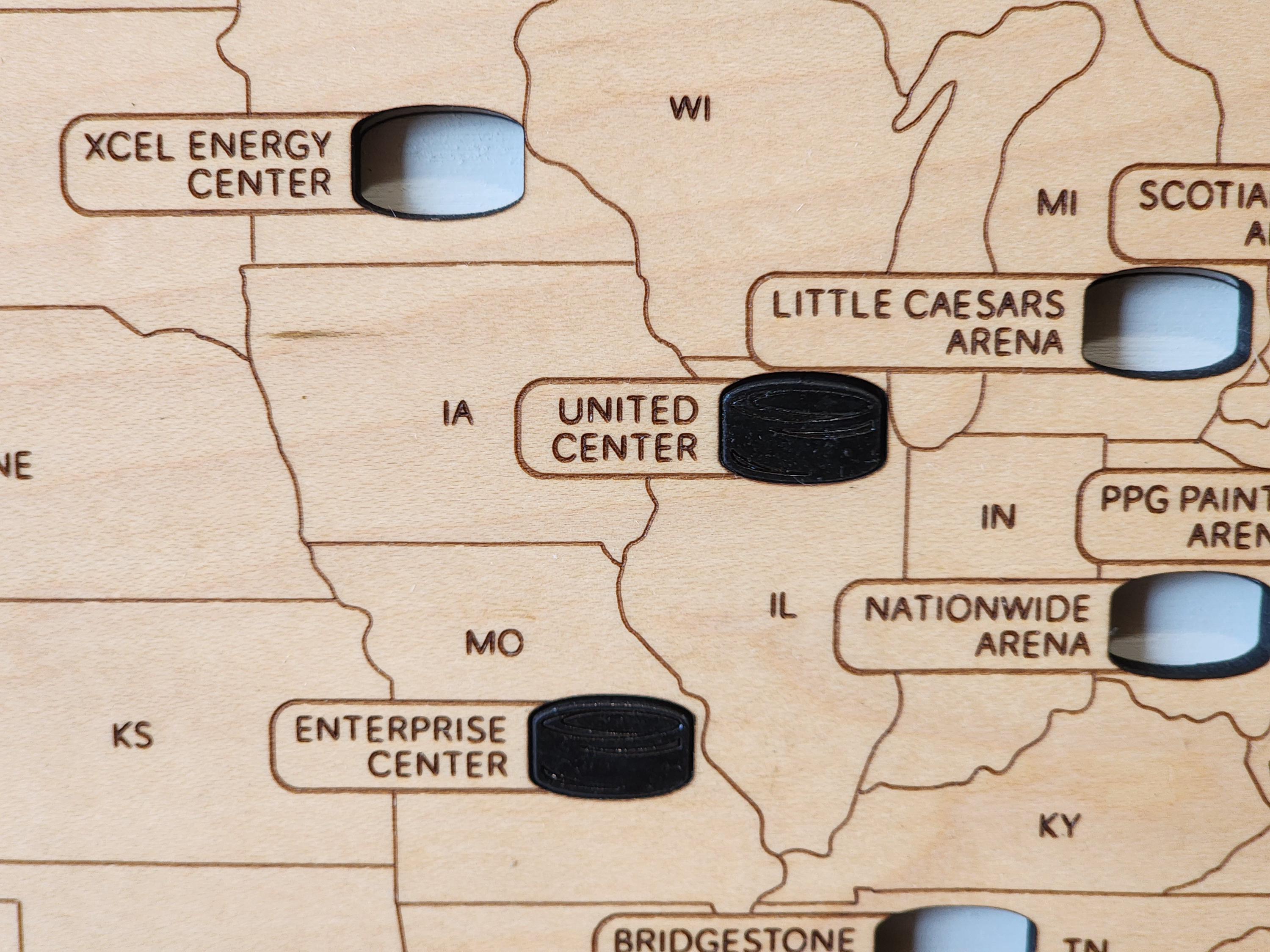 Custom NHL Hockey Stadium Map Tracker: Gift for Hockey Fan - Etsy