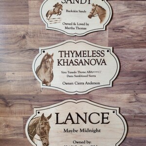 thumbnail image 2 of Custom Horse Stall Sign - 10x2 Durable Plastic Laminate - Engraved Barn Stable Sign 2 of 6