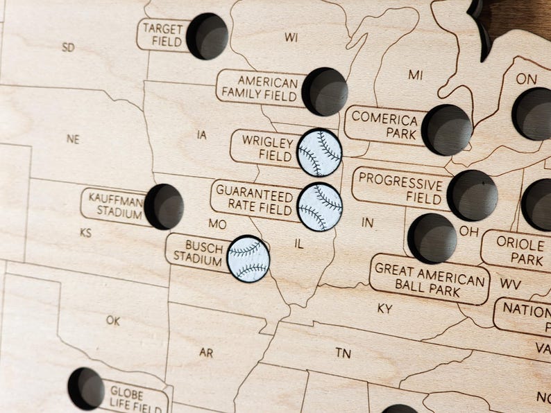 Custom MLB Stadium Tracker Map, Baseball Gift - Etsy