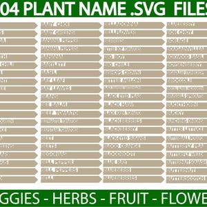 Plant Markers Digital SVG File with 505 Stakes for Vegetable, Flower, Herb, Fruit and Various Flowers, Garden Stakes Laser Cut/Engrave File