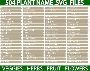 Plant Markers SVG File: 504 Garden Stakes Laser Cut Template (Digital Download)