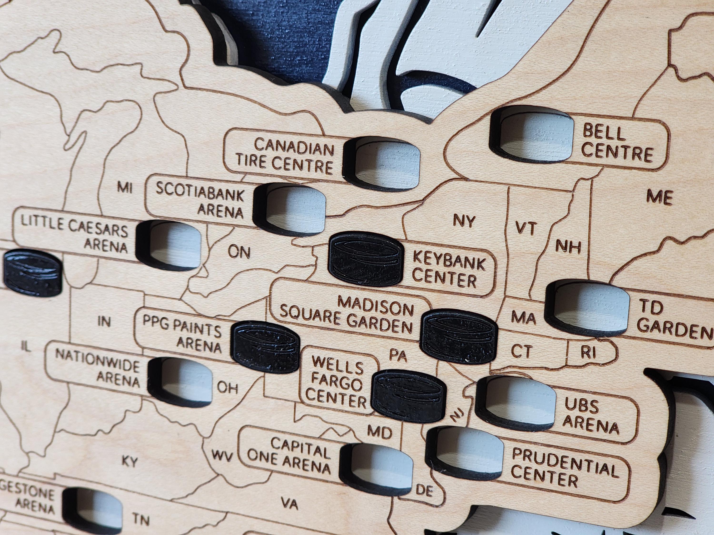 Custom NHL Hockey Stadium Map Tracker: Gift for Hockey Fan - Etsy