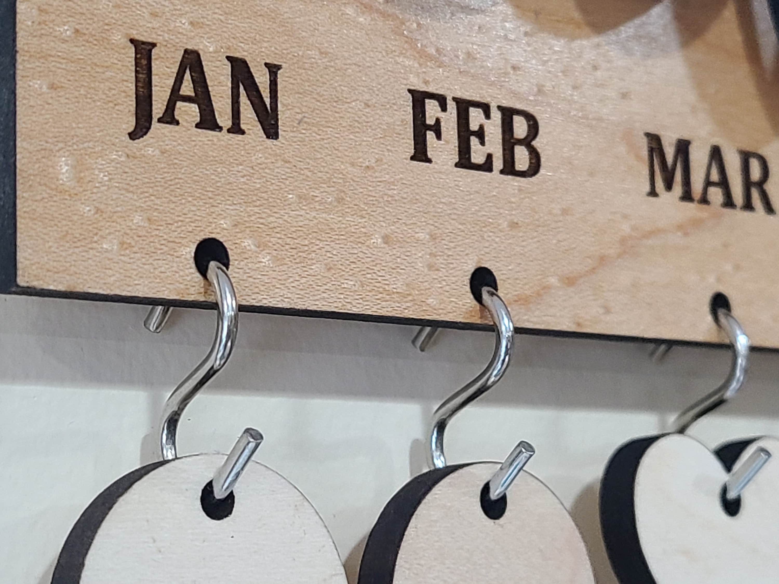 Family Celebrations Board For Birthdays and Anniversaries, Personalized and Engraved Wood Calendar Gift For Mom, Classroom Sign for Teacher