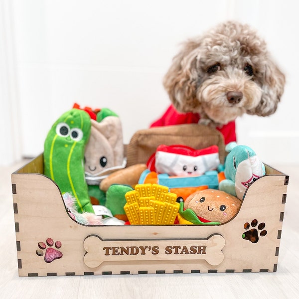 Dog Toy Box, Pet Toy Storage, Cat Toy Box, Wood Toy Storage, Dog Toys, Dog Crate, Dog Bed, Cat Toys, Cat Bed, Pet Bed