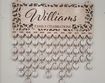 Family Celebrations Board - CUSTOM NAME | Family Birthdays | Celebrations Board Sign | Birthday Board | Family Sign