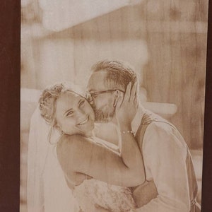 Engraved Wood Photo, Laser Engraved Photo, Custom Wood Photo, Wood Engraving, Wood Portrait, Personalized Gift, Family Pets Wedding