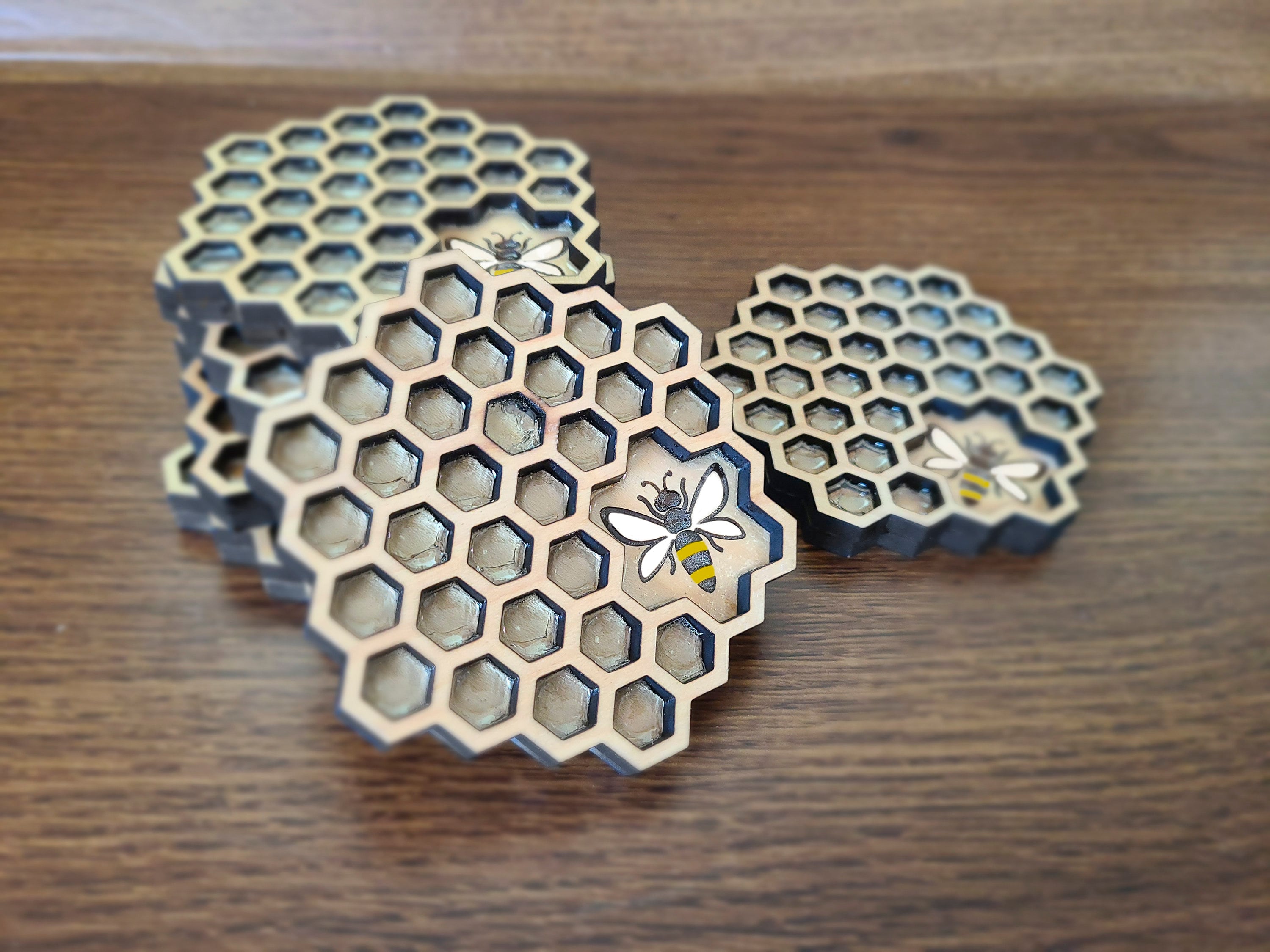 Dropship 1pc/5pcs Crystal Drip Rubber Bee Coaster Honeycomb Honeycomb  Coaster Setting Table Spacer Silicone Mold to Sell Online at a Lower Price