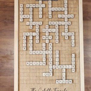 Family Scrabble Tile Sign, Family Names, Scrabble Board Sign, Scrabble Letters Sign, Family Sign