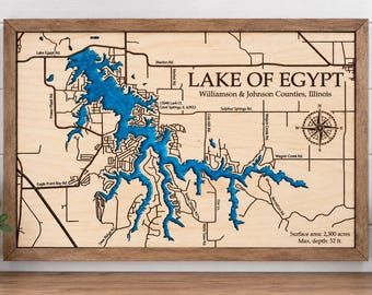 Custom Lake Map with Resin Features, Gift for Dad, Father, Fisherman, Cabin and Lakehouse Decor for Retirement, Anniversary, Housewarming