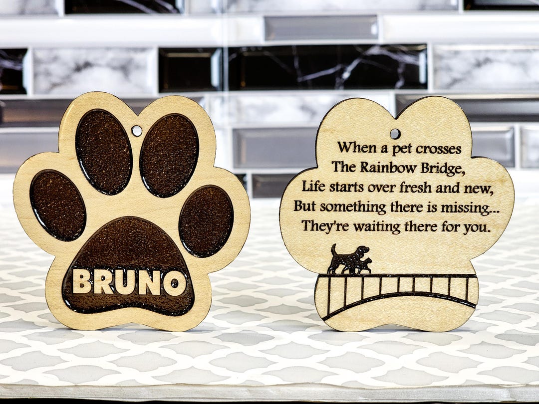 Custom Paw Print Ornament: Rainbow Bridge Pet Memorial Gift - Etsy