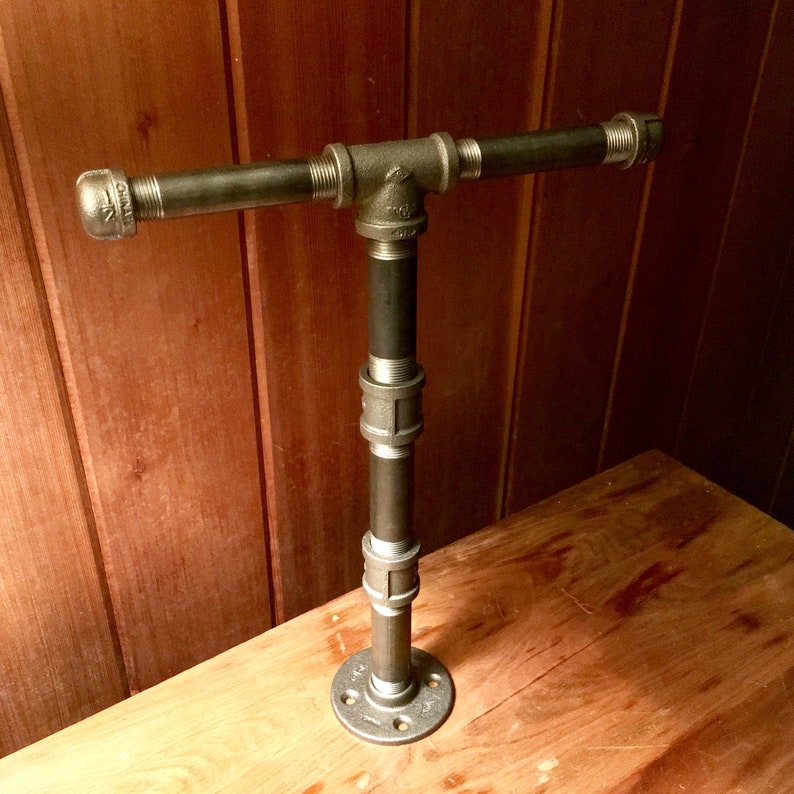 Tall Black Iron Necklace Stand Metal Pipe Jewelry Display Steampunk Decor Urban Industrial Decor Home Decor Jewelry Accessories