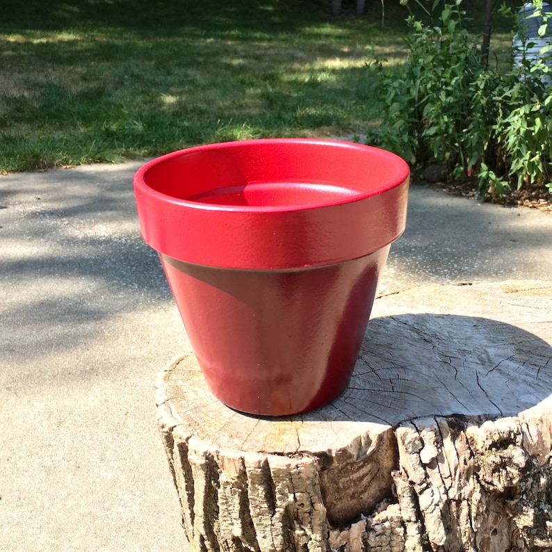 Yellow /& Caramel Orange Garden Decor Home Decor Burgundy Hand Painted: Brown Set of 5 Fall Color Terra Cotta 6 Inch Flower Pots