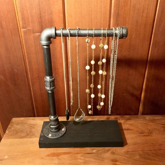 Jewelry Display Black Iron Necklace Holder Metal Pipe Jewelry Stand Steampunk Decor Urban Industrial Decor Jewelry Accessories Displays Home Living Delage Com Br