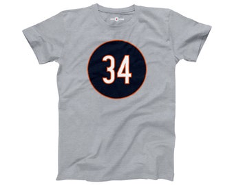 Custom Number Chicago Football T-Shirt: Blue Orange White Jersey Style