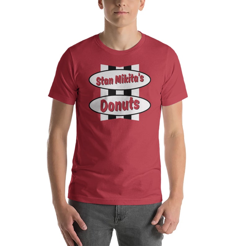 Stan Mikita's Donuts Shirt Wayne's World Tim Horton's Doughnuts Logo