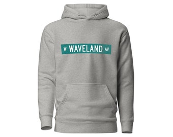 Chicago Cubs Hoodie • Waveland Ave Wrigleyville, Gray Sweatshirt