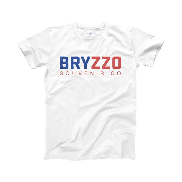 BRYZZO Souvenir Co. Shirt Chicago Cubs Kris Bryant Anthony Rizzo Inspired Company Logo World Series White T Size XS S M L XL 2XL 3XL 4XL 5XL