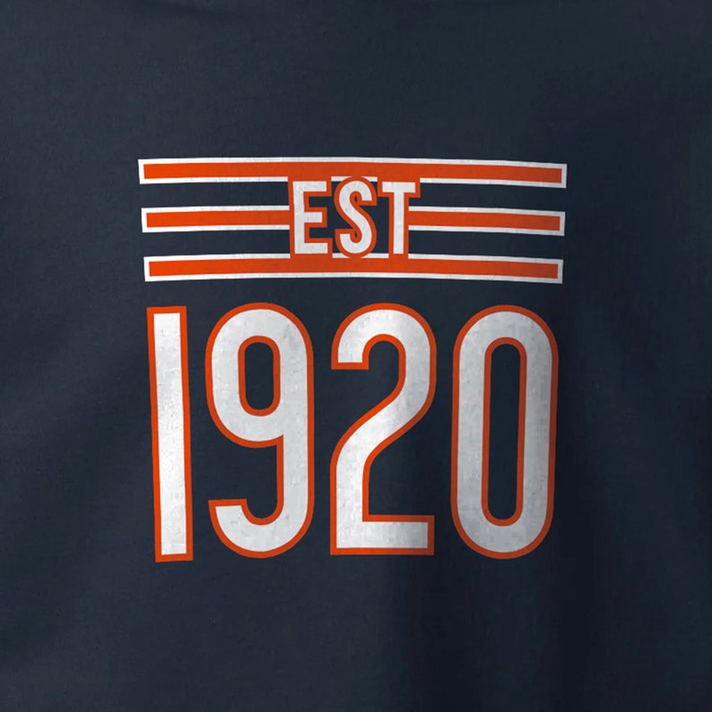 Est. 1920 Hoodie Chicago Bears Inspired Franchise Established Decatur ...