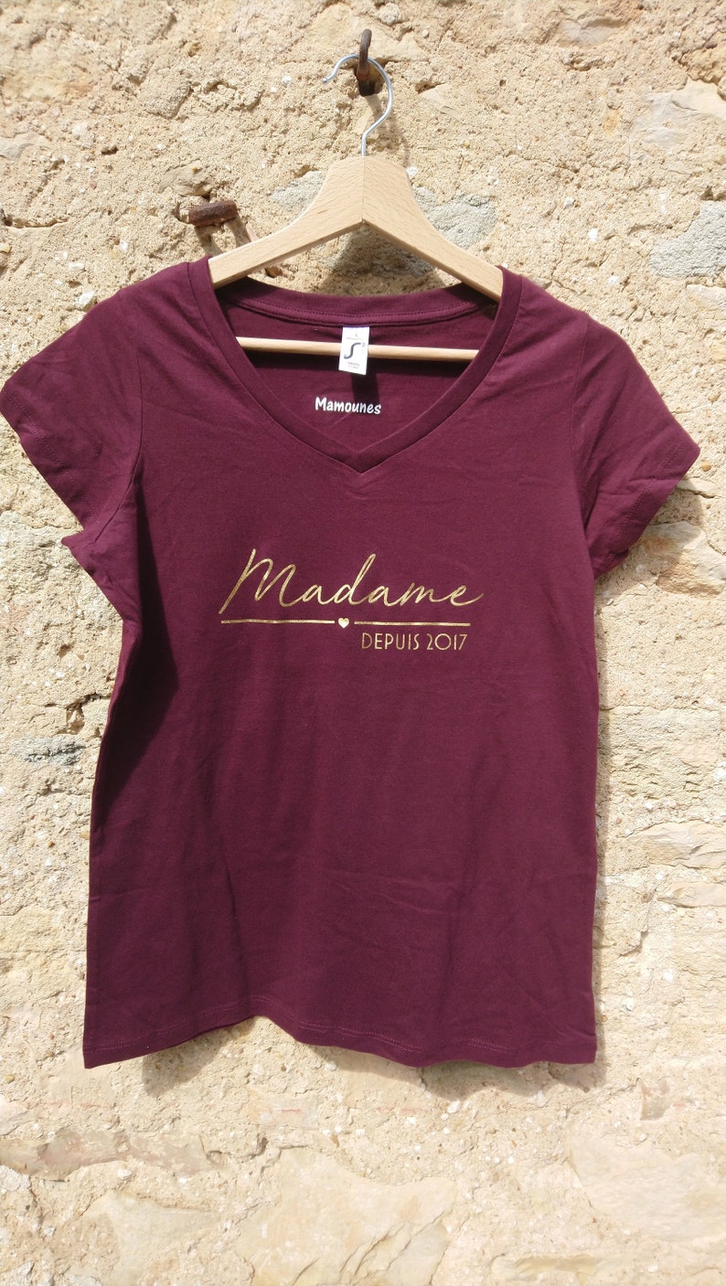 T-shirt Bientôt madame, personnalisé à la date de votre mariage image 2
