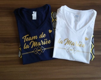 Tshirts personnalisés Team de la Mariée & La Mariée - nombreuses tailles et coloris