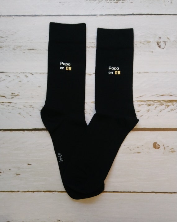 Chaussettes personnalisable pour un papa en or, un tonton, un parrain, un  papi, idéal pour la fête des pères ou Noël -  France