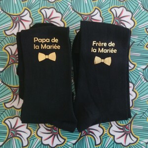 chaussettes personnalisées noires ou en couleur, aux couleurs et à la date de votre mariage image 4