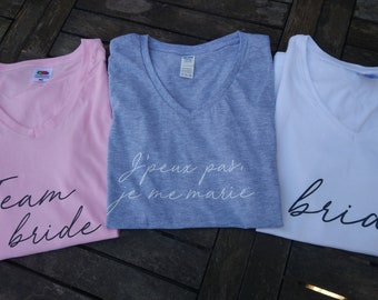 T-shirt J'peux pas je me marie - T-shirt EVJF - Team Bride - Bride - Bride's Team - Bachelorette party - Tshirt Team Bride -