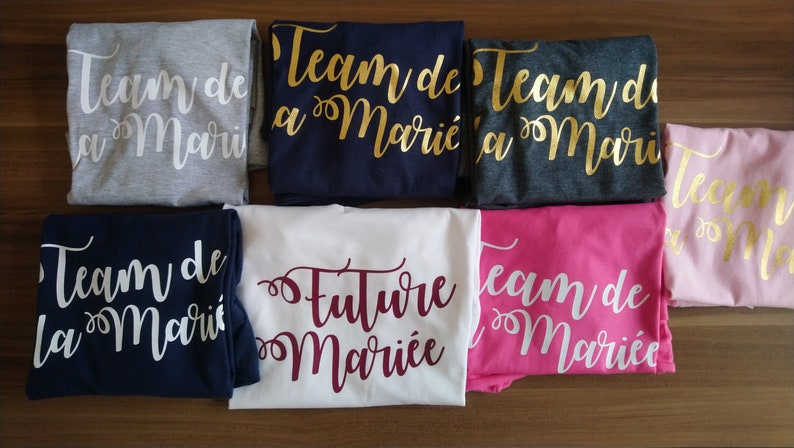 T Shirt EVJF Bride / Bridesmaid / Team Bride / Personalized Bride's Team / Bride to be shirt / EVJF t-shirt Bachelorette shirts EVJF image 1