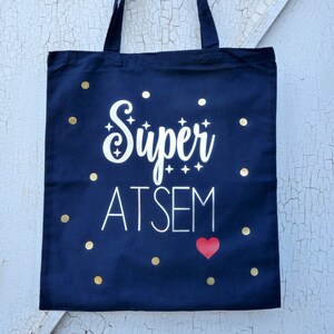 Sac super ATSEM cadeau ATSEM Merci ATSEM cadeau maîtresse cadeau scolaire Cadeau asem image 1