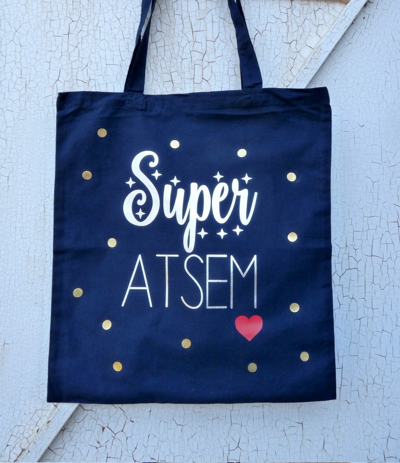 Sac super ATSEM cadeau ATSEM Merci ATSEM cadeau maîtresse cadeau scolaire Cadeau asem image 1