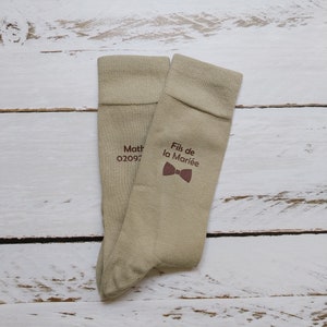 chaussettes personnalisées noires ou en couleur, aux couleurs et à la date de votre mariage image 5