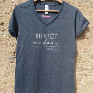 T-shirt Bientôt madame, personnalisé à la date de votre mariage image 3