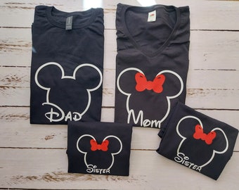 Disney themed family matching t-shirts