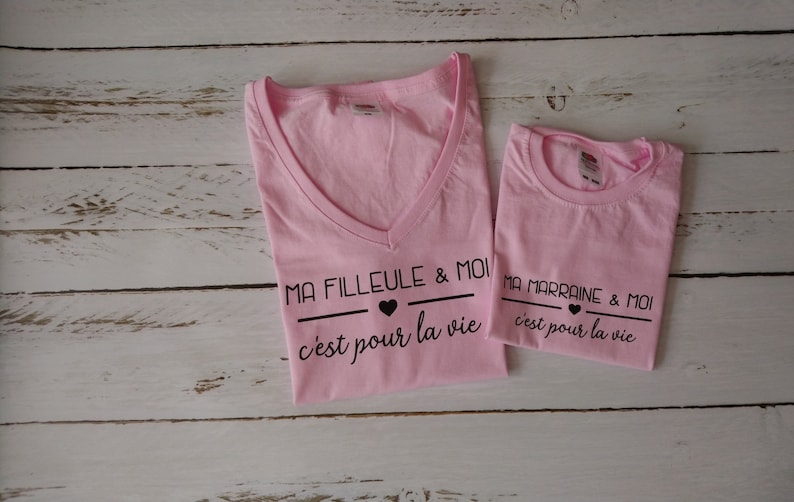 T-shirts assortis marraine filleule parrain filleul image 5