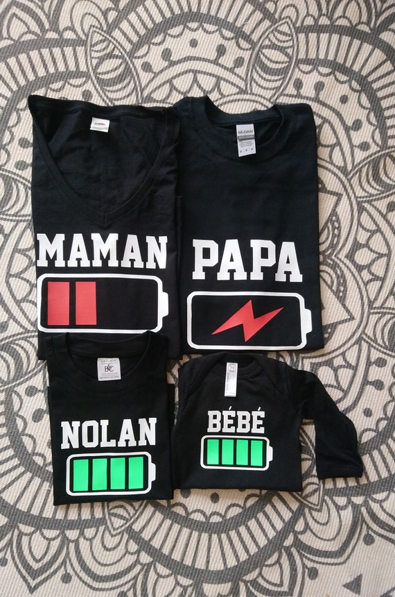 Tee shirt hot sale maman papa bebe