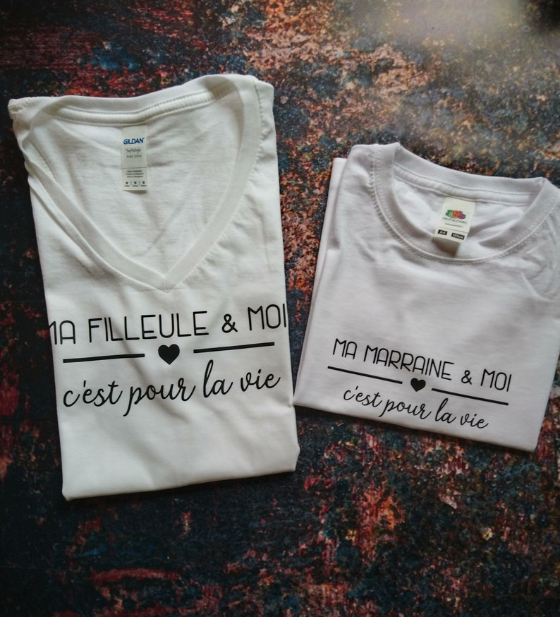 T-shirts assortis marraine filleule parrain filleul image 2