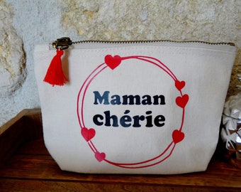 Trousse maman chérie - Cadeau maman - fête des mamans - Fête des mères - Merci maman - trousse personnalisée - Cadeau maman - Mamoune