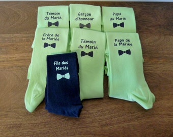 Chaussettes vert pomme, cadeau idéal pour compléter la tenue de mariage de votre témoin, du Marié, ou du papa de la mariée