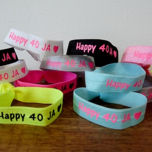 Birthday elastic - personalized elastic bracelet - souvenir 40 years - 30 years - birthday party - fluorescent elastic -