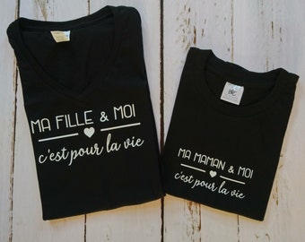 T-shirts assortis maman papa ma fille mon fils