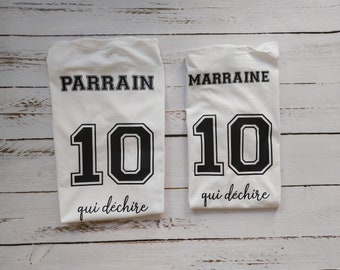 T-shirts body assortis marraine, parrain et filleul qui déchire