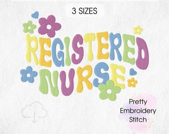 REGISTERED KRANKENSCHWESTER Stickerei Design - 3 Größen 8 Formate Maschinenstickerei Designs Instant Download