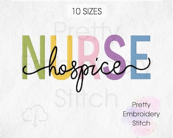 KRANKENSCHWESTER Hospiz Stickmuster - 10 Größen 8 Formate Maschinenstickerei Designs Instant Download