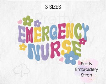 EMERGENCY NURSE Stickerei Design - 3 Größen 8 Formate Maschinenstickerei Designs Instant Download